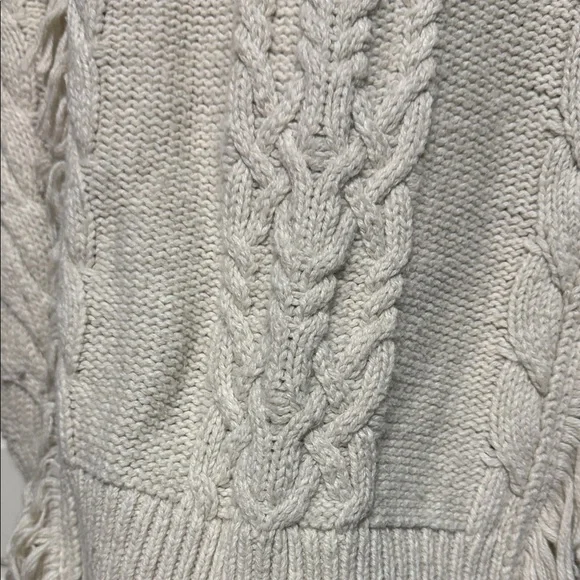 Leith Ivory Fringed Knit Sweater - Picture 6 of 8